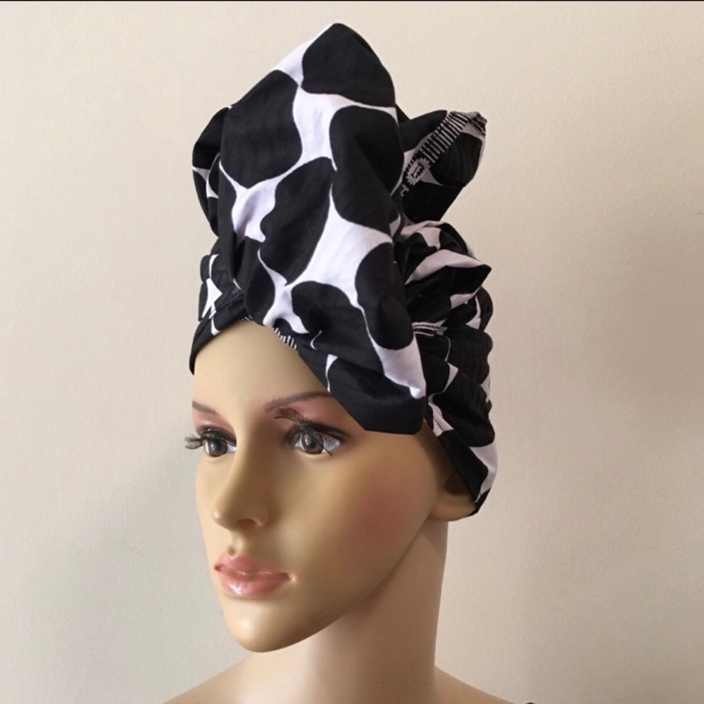 Black and White Polkadot Handmade Headwrap
